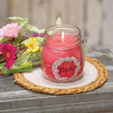 Mom Wreath Jar Candle 6oz Strawberry Lemonade - The Fox Decor